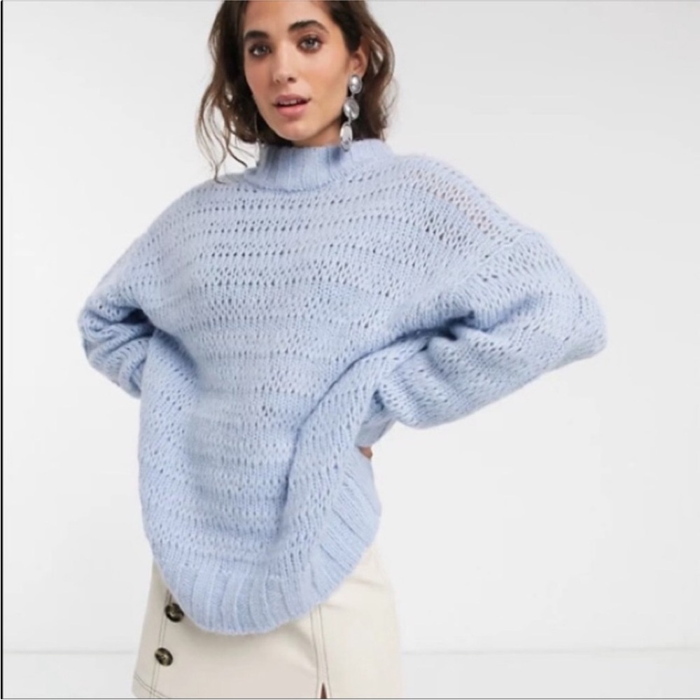 Topshop Oversized Open Stitch Sweater
